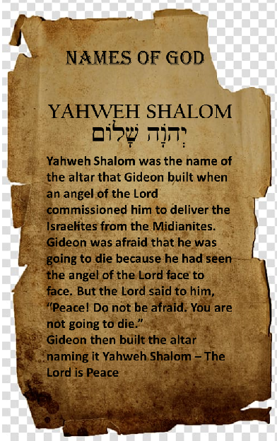 Yahweh Shalom – He is my Peace!